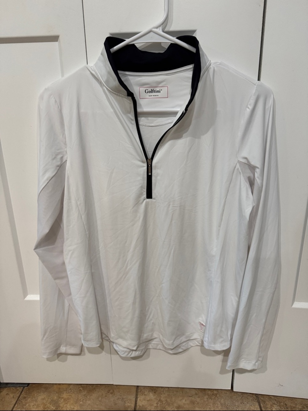 Golftini White Long-Sleeve Quarter-Zip Performance Pullover